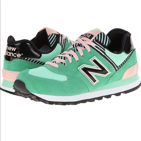 new balance pink and green